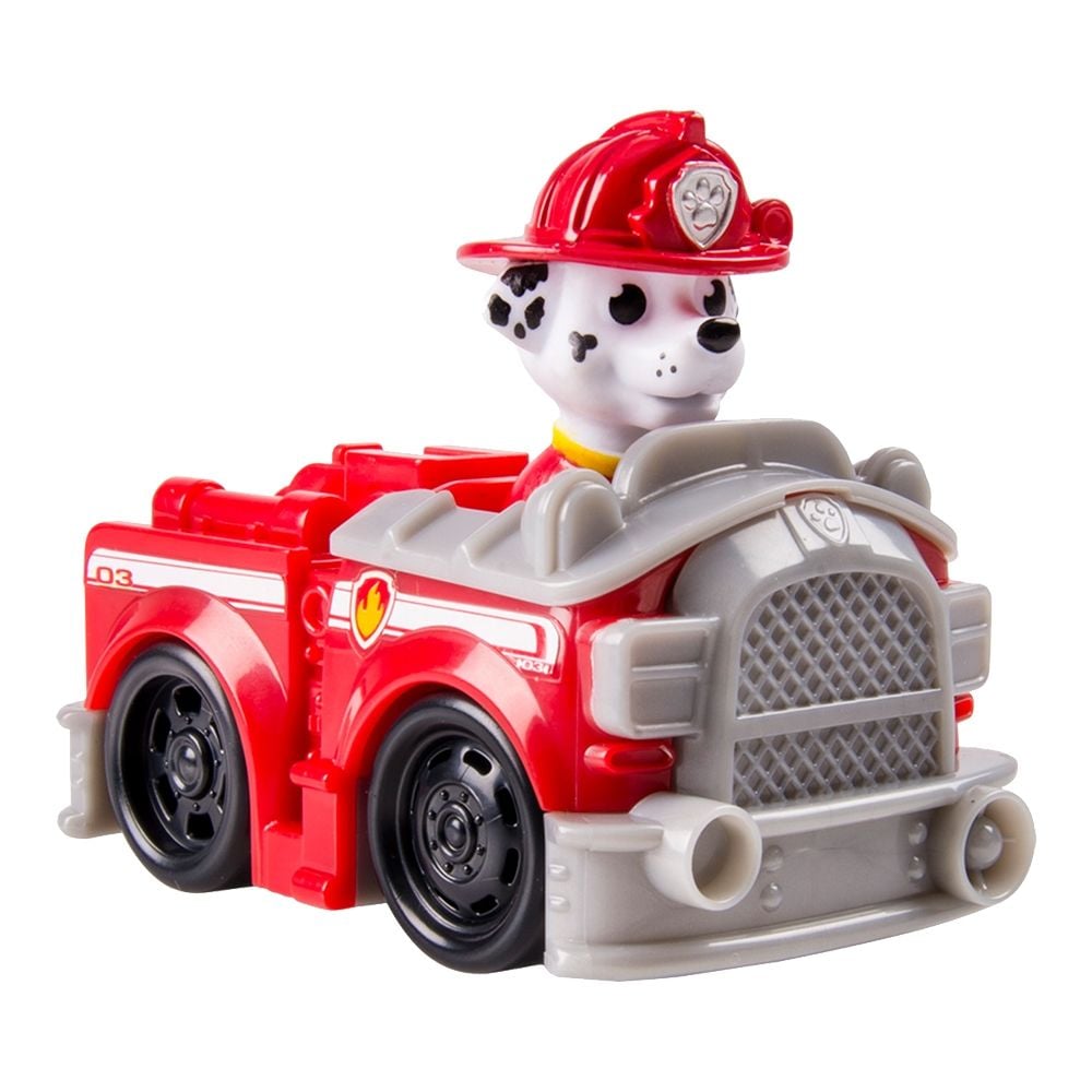 Figurina Paw Patrol Racers - Masina de pompieri a lui Marshall