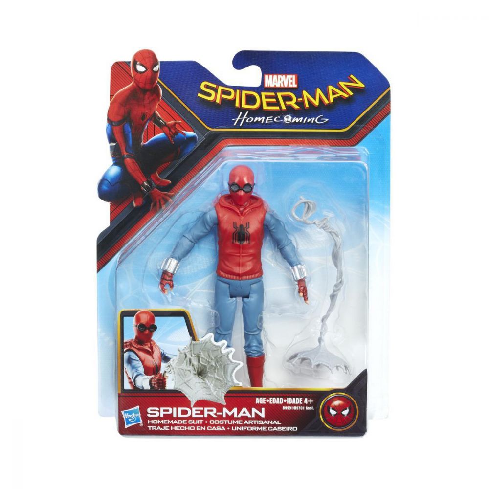 Figurina Spiderman Homecoming - Spiderman in costum homemade, 15 cm