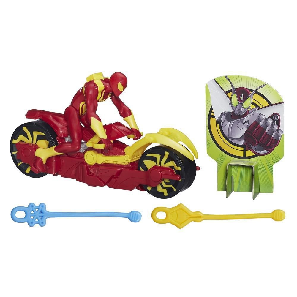 Figurina Spiderman Marvel - Iron Spider cu motocicleta Arc Web