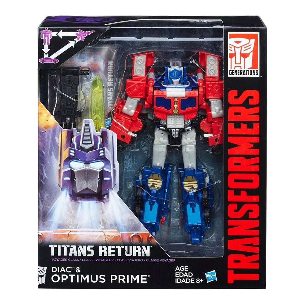 Figurina Transformers Generations Titans Return Voyager Class - Diac si Optimus Prime, 18 cm