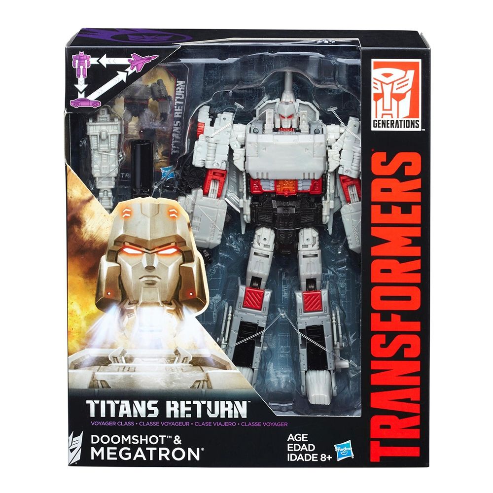 Figurina Transformers Generations Titans Return Voyager Class - Megatron si Doomshot, 18 cm