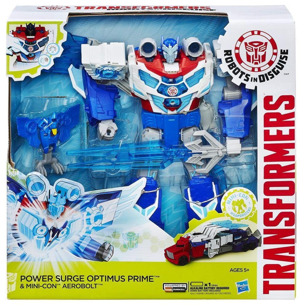 Figurina Transformers Robots in Disguise - Power Surge Optimus Prime and Aerobolt, 28cm
