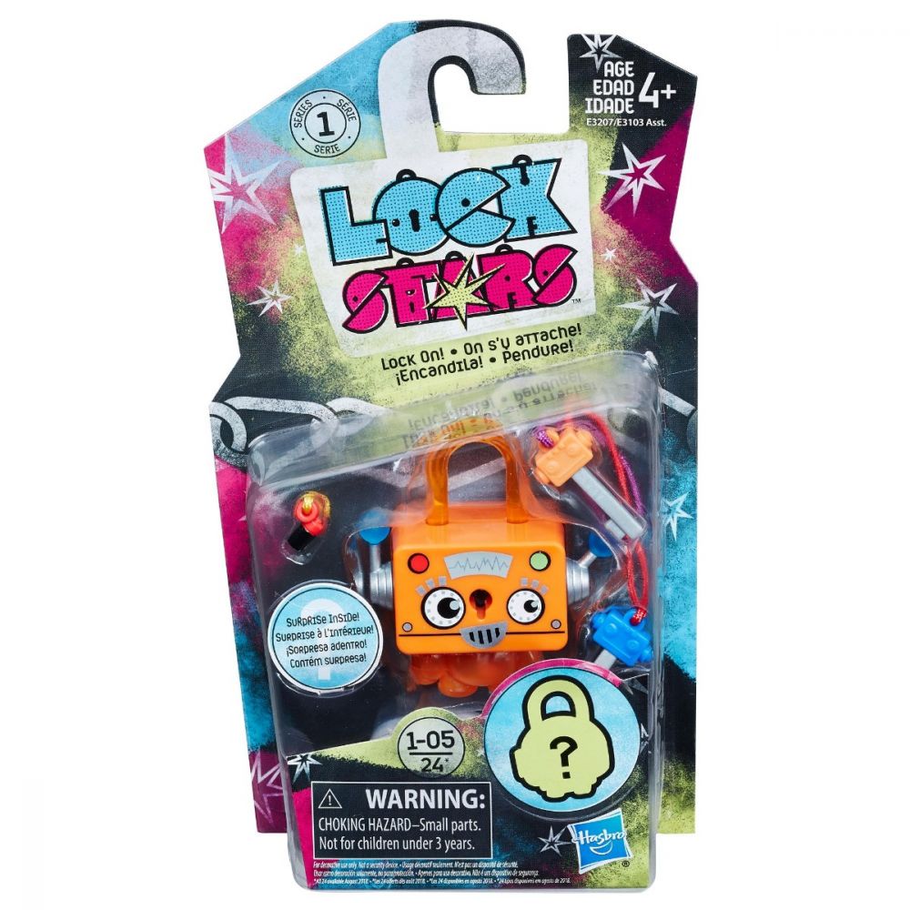 Figurina breloc Lock Stars - Robot portocaliu (E3207)