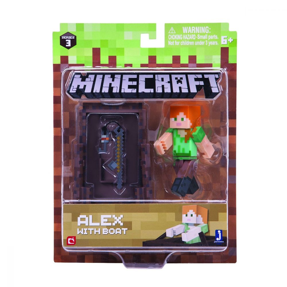 Figurina Minecraft Alex with boat pack Seria 3