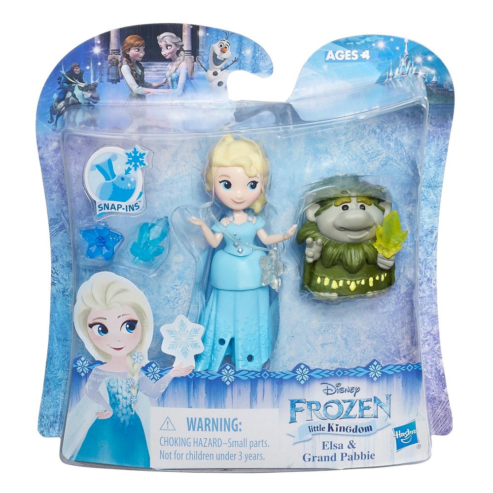 Figurine Disney Frozen - Elsa si liderul trolilor Marele Pabbie, 7.5 cm