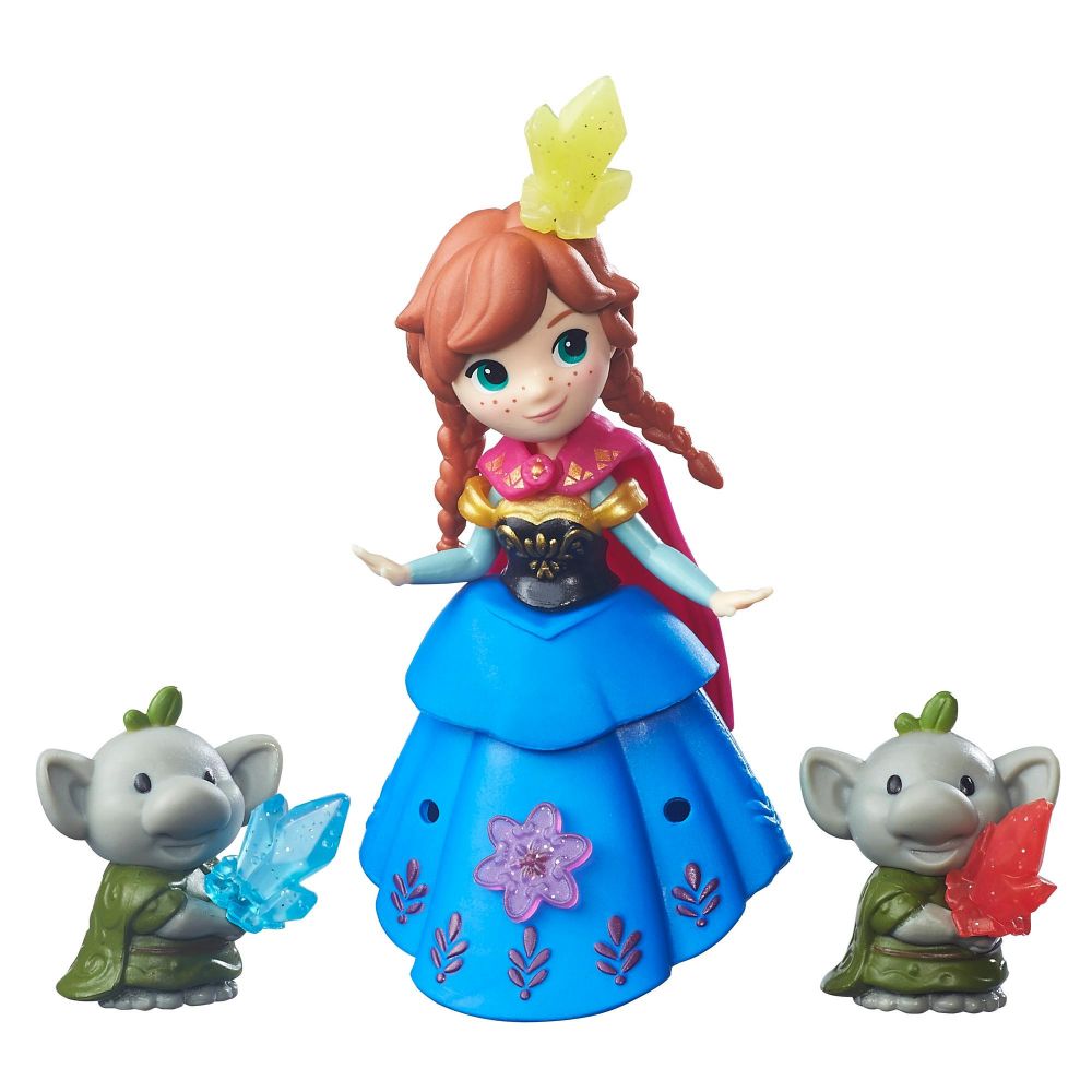 Figurine Disney Frozen Micul Regat - Anna si Trolli de piatra, 7.5 cm