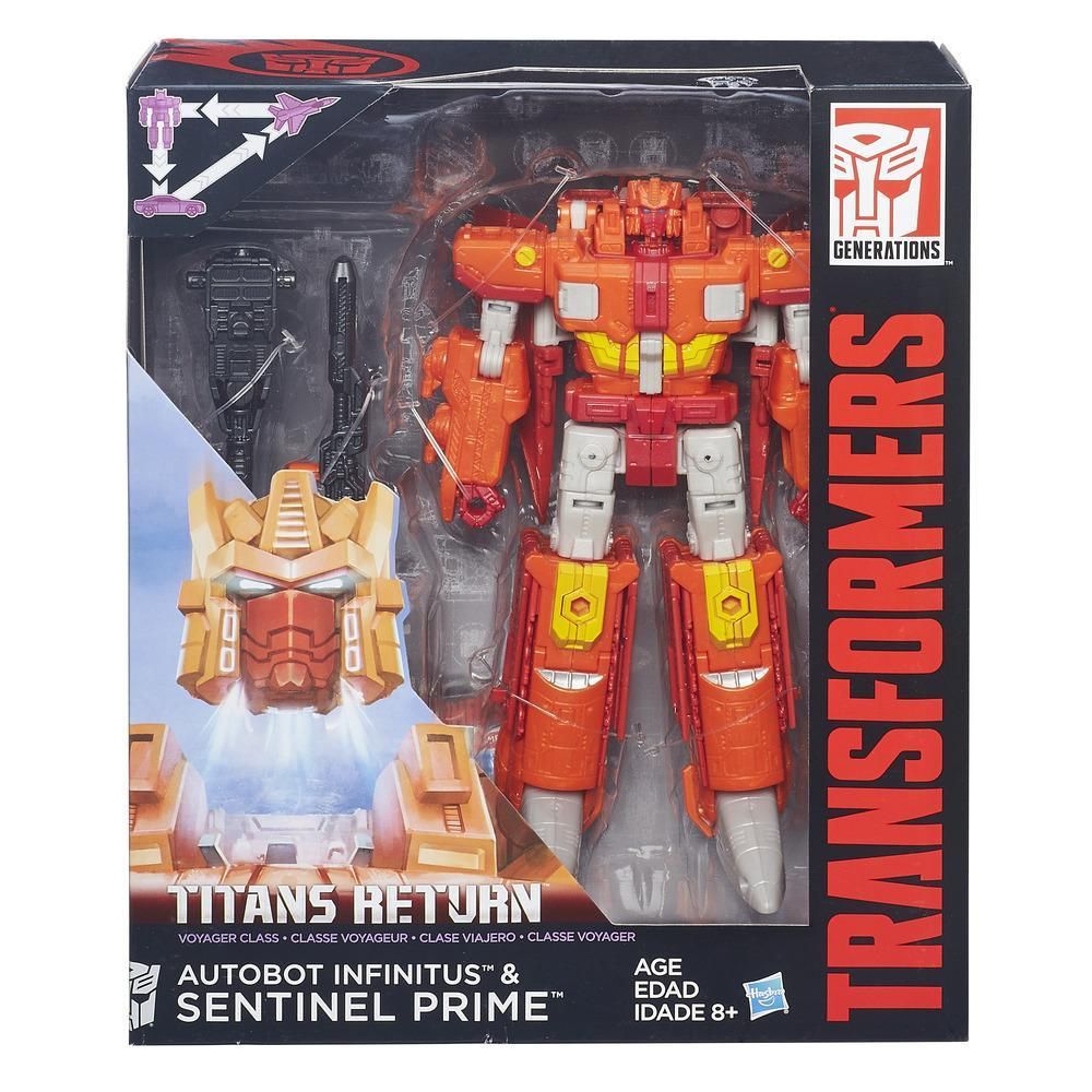 Figurine Transformers Generations - Autobot Titan Master Infinitus si Sentinel Prime, 18 cm
