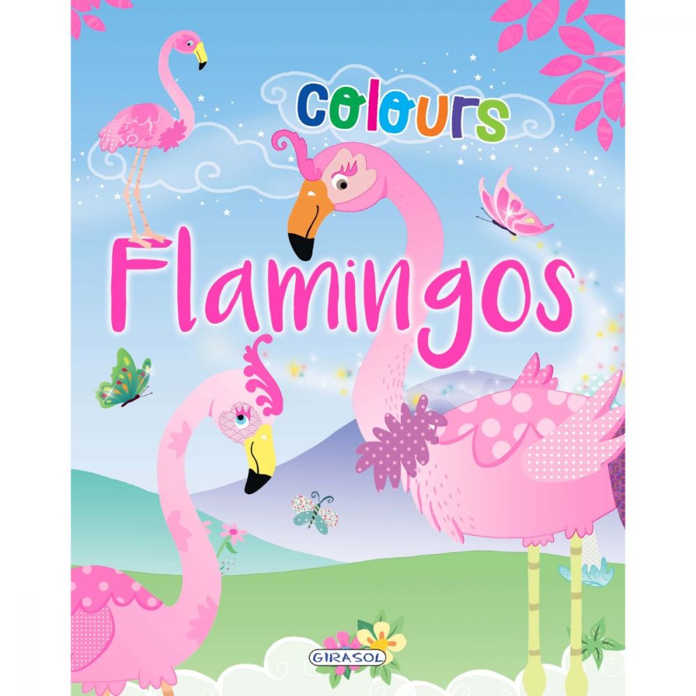 Carte de colorat, Girasol, Flamingos Colours, roz