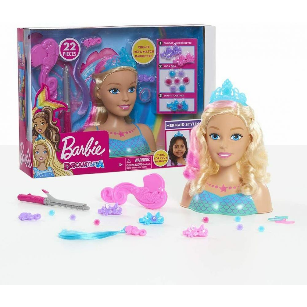 Papusa Barbie Styling Head Dreamtopia - Manechin pentru coafat cu accesorii incluse