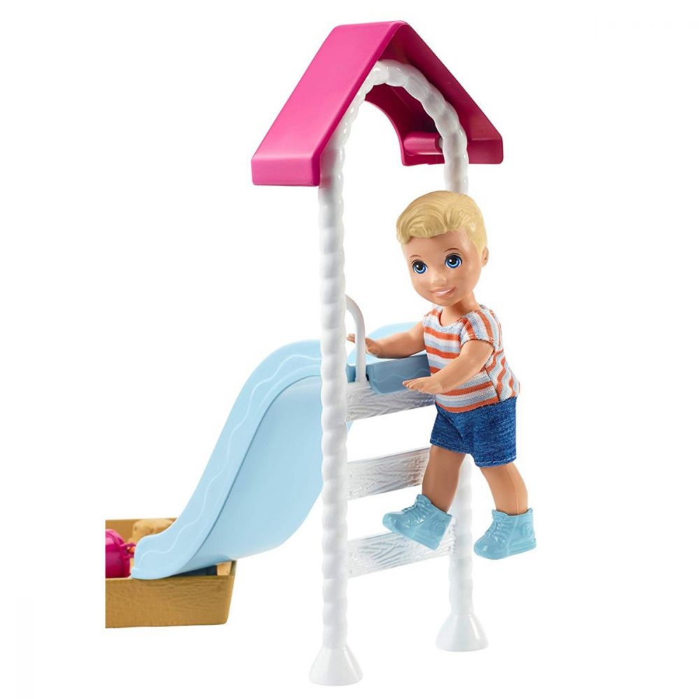 Set Barbie Skipper Babysitters - Papusa bebe si tobogan, FXG96