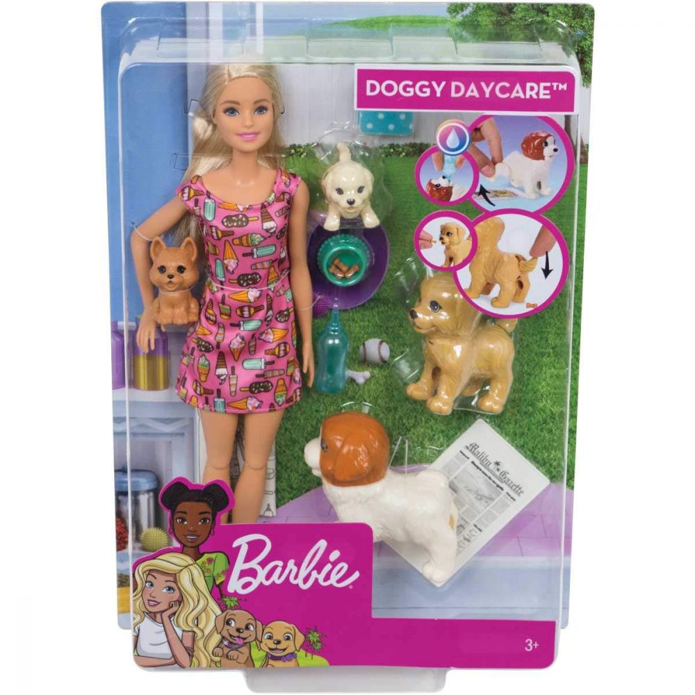 Set papusa Barbie Family cu catelusi
