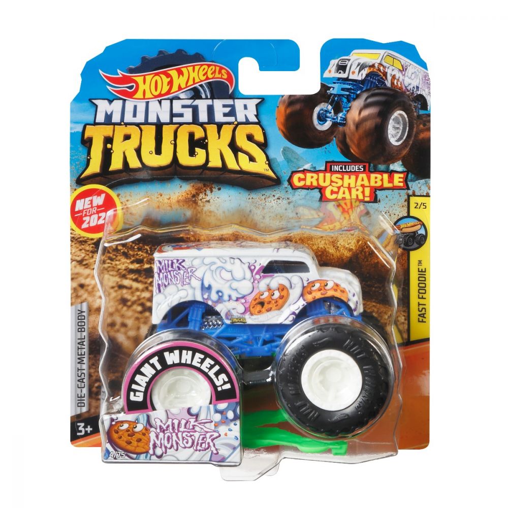Masinuta Hot Wheels Monster Truck, Milk Monster, GJD92