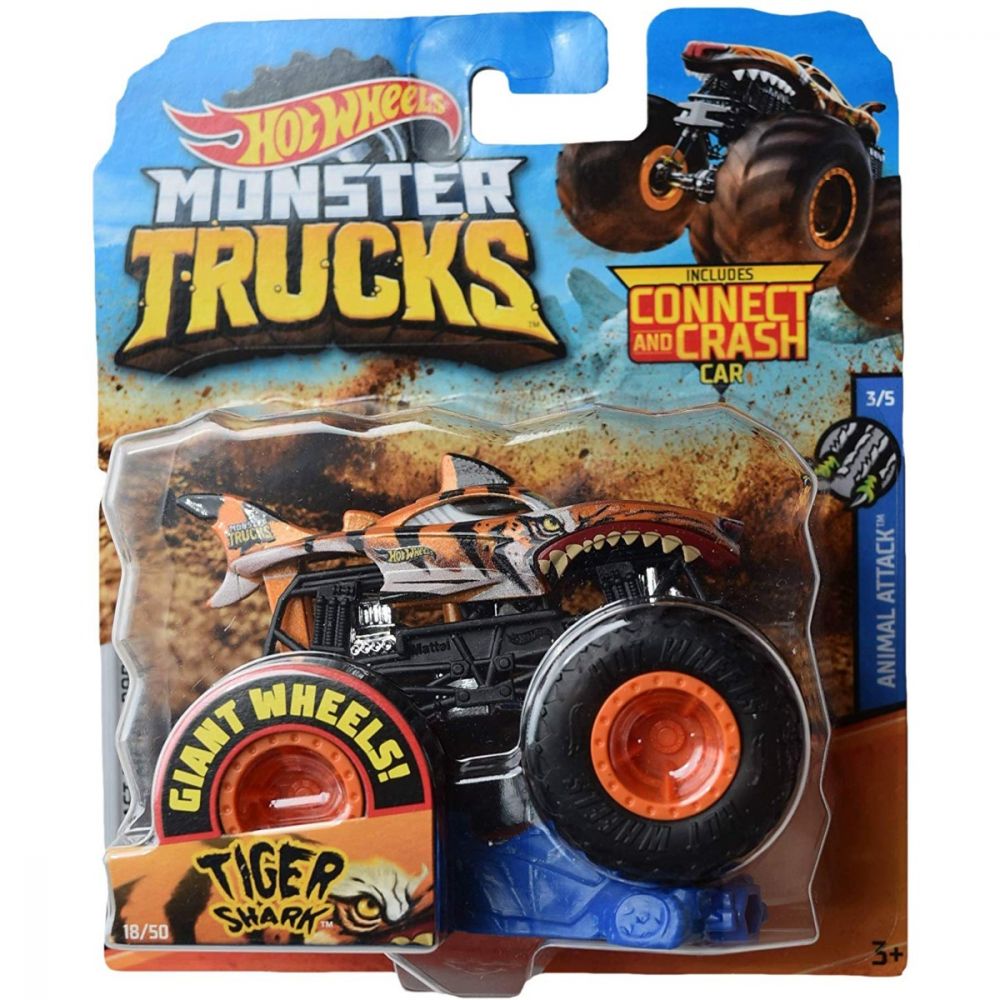 Masinuta Hot Wheels Monster Truck, Tiger Shark, GBT80