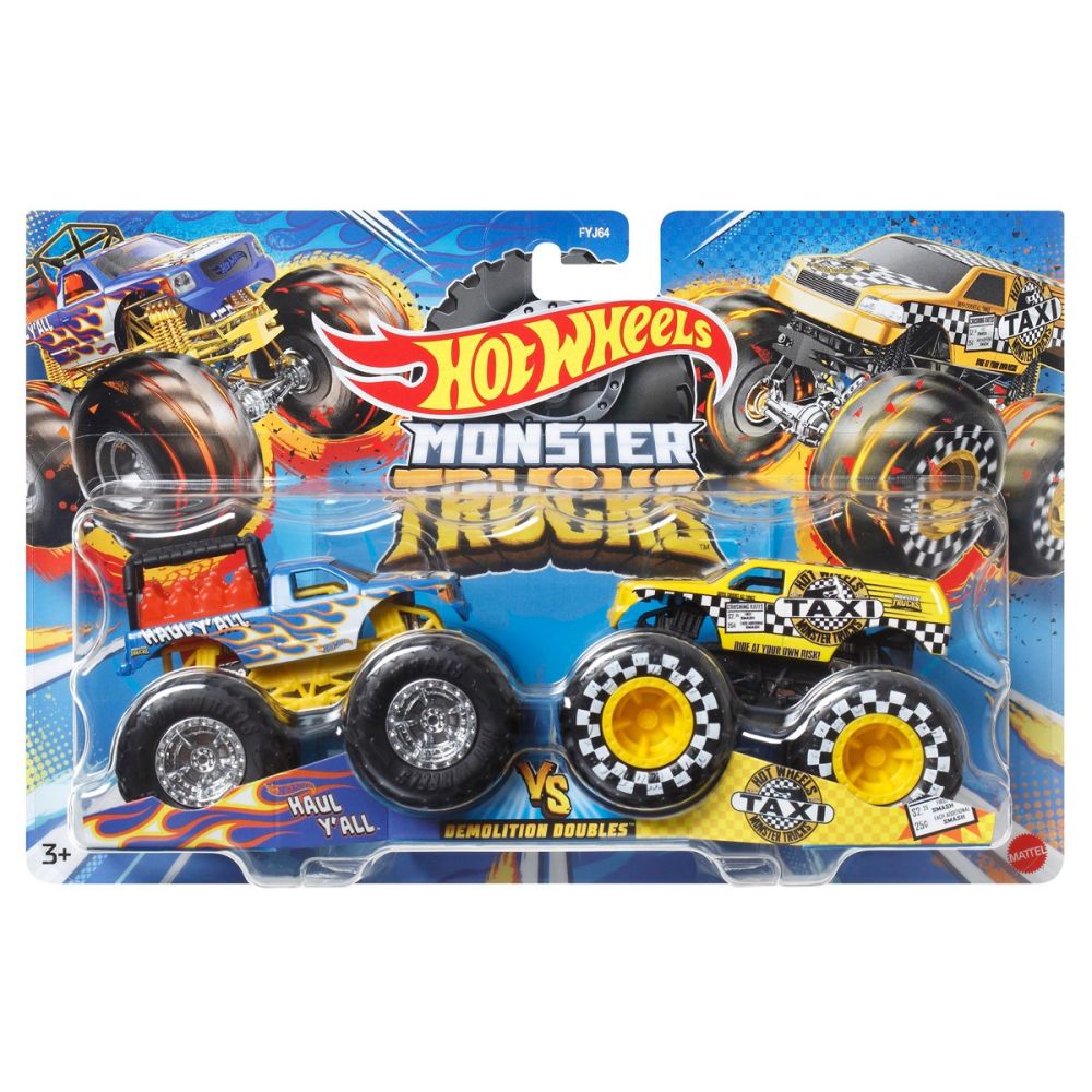 Set 2 masini Monster Truck Hot Wheels Haul Yall si MT Taxi 1 64