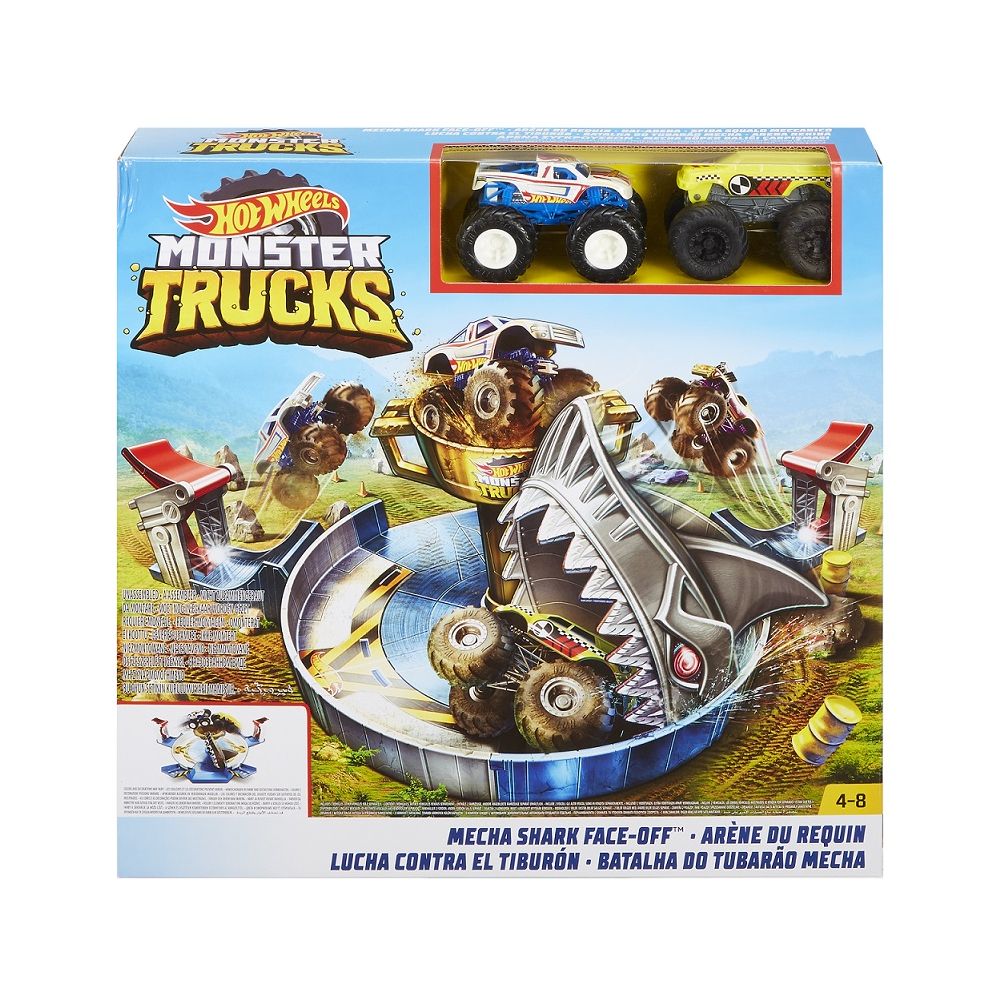 Set de joaca cu masina, Hot Wheels Monster Truck, Rechinul Furios