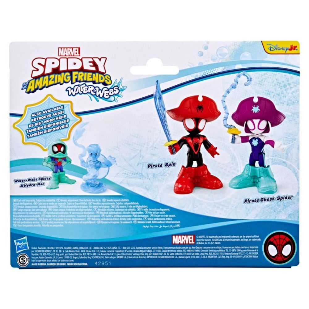 Set 2 vehicule Spidey and his Amazing Friends, Waterwebs, Pirate Ghost-Spider si Miles Spin, G1462
