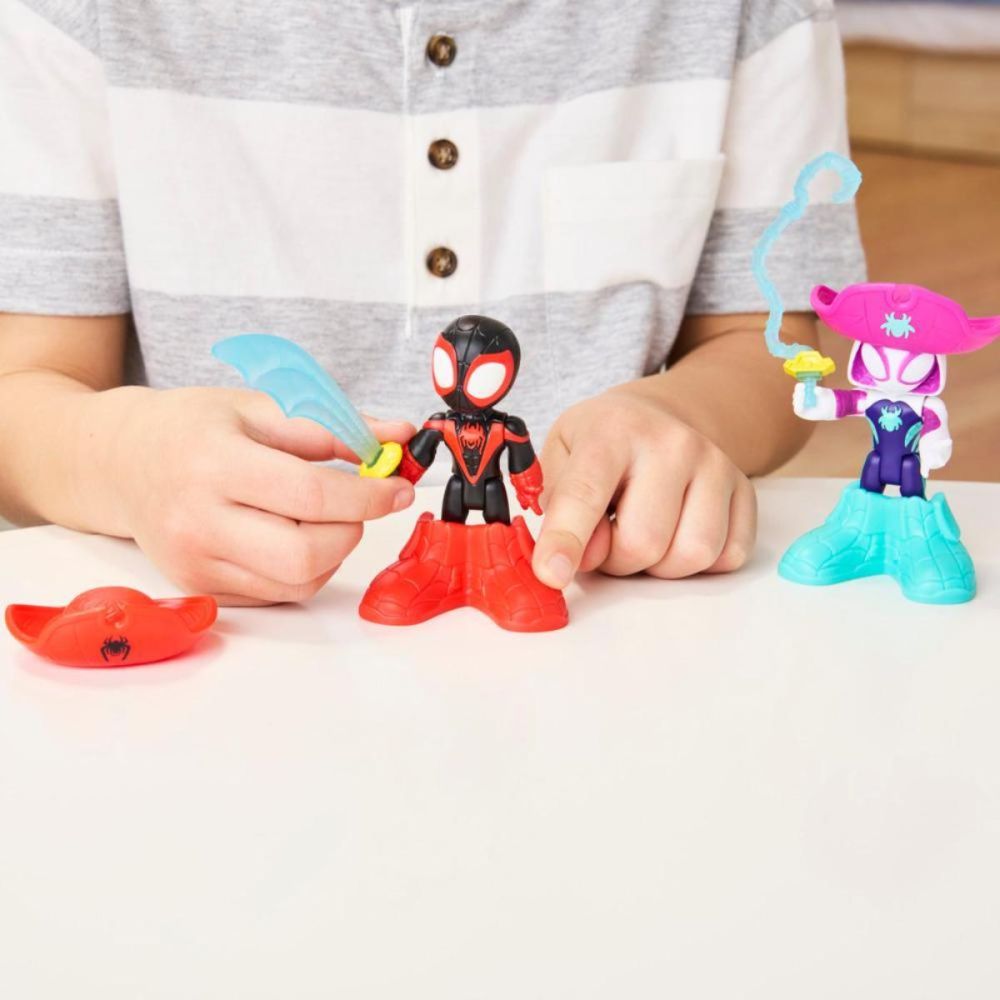 Set 2 vehicule Spidey and his Amazing Friends, Waterwebs, Pirate Ghost-Spider si Miles Spin, G1462
