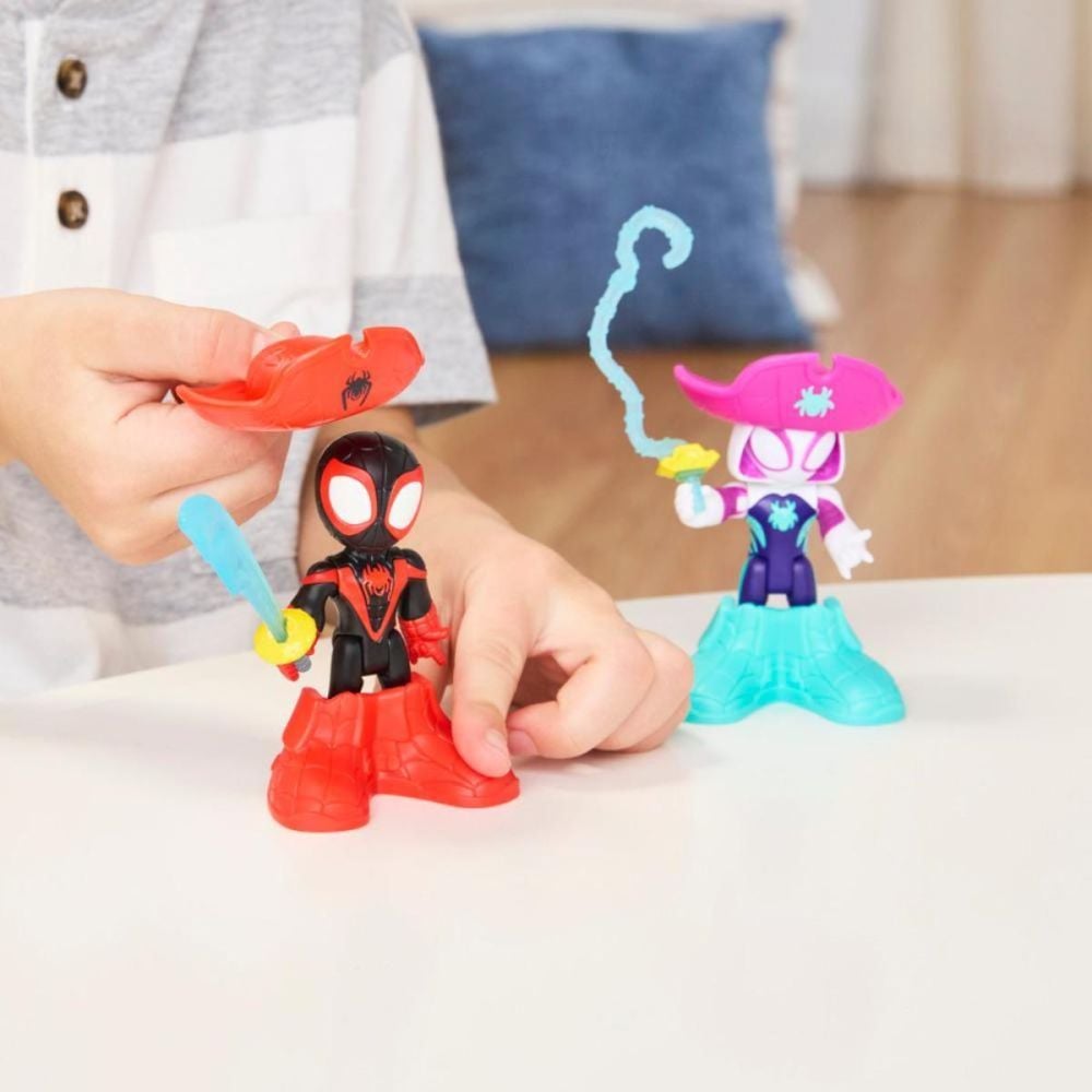 Set 2 vehicule Spidey and his Amazing Friends, Waterwebs, Pirate Ghost-Spider si Miles Spin, G1462