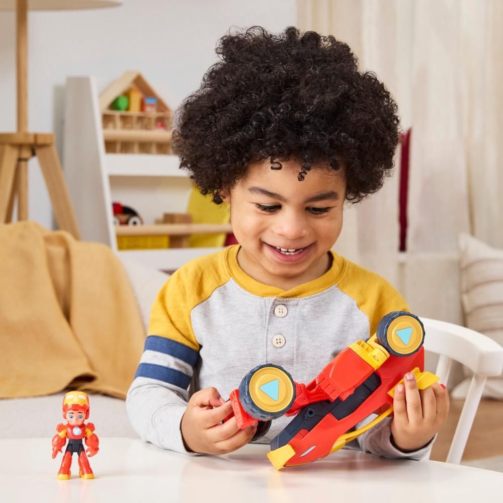 Set 2in1 figurina cu vehicul, Marvel, Iron Man And His Awesome Friends, Iron Man, G1474