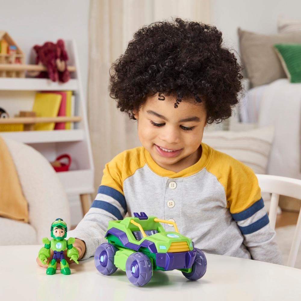 Set 2in1 figurina cu vehicul, Marvel, Iron Man And His Awesome Friends, Iron Hulk, G1475