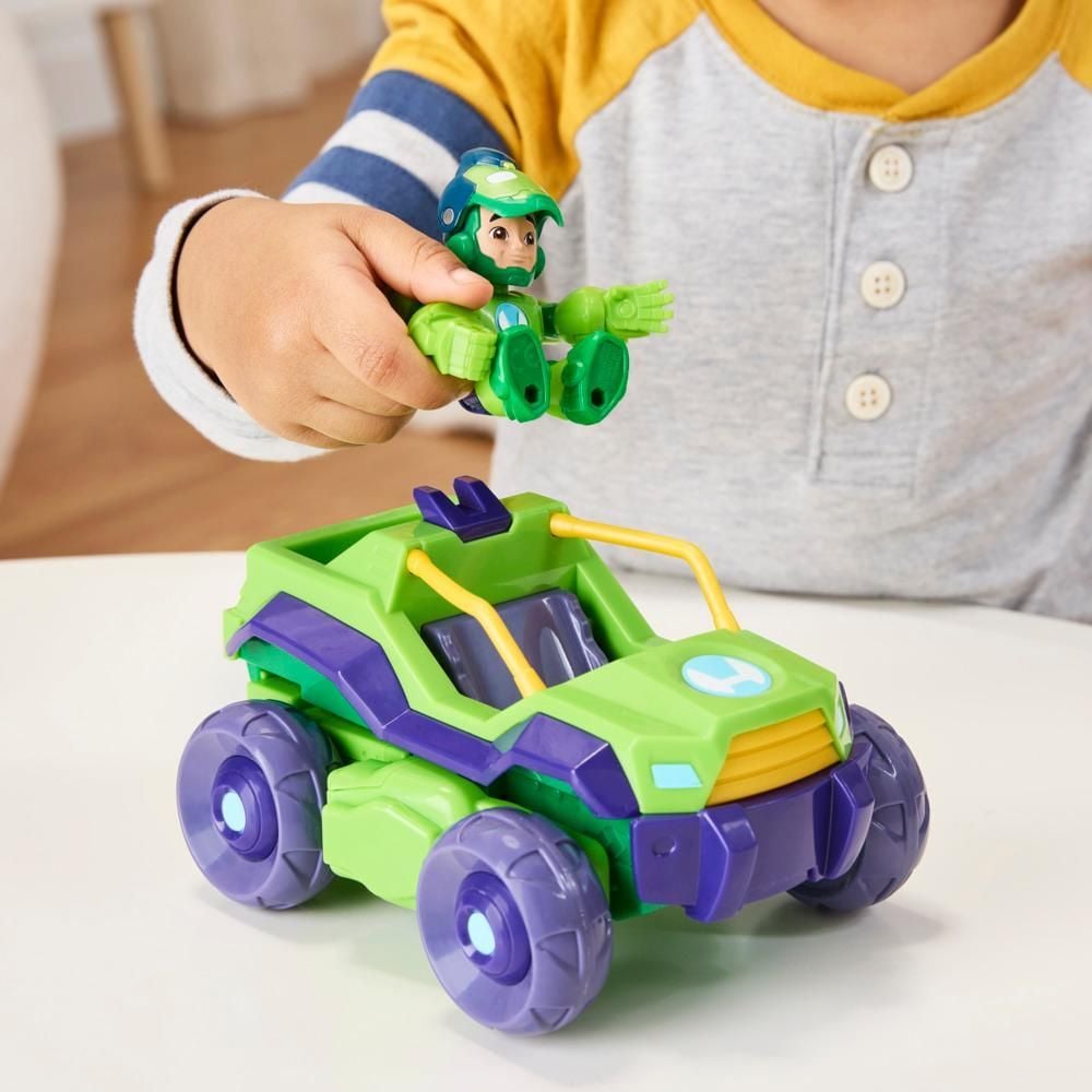 Set 2in1 figurina cu vehicul, Marvel, Iron Man And His Awesome Friends, Iron Hulk, G1475