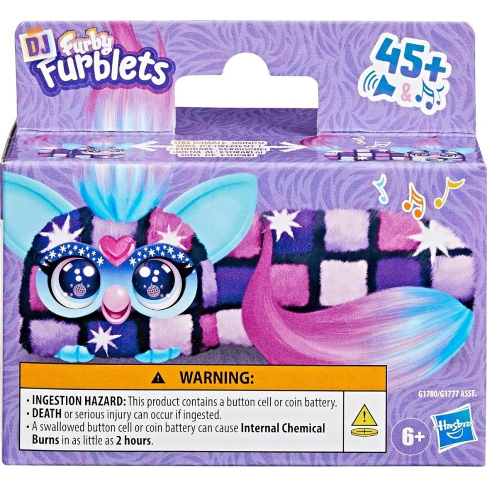 Mini jucarie de plus interactiva, Furby Dj Furblets, Dis-Co-Dazz, G1780