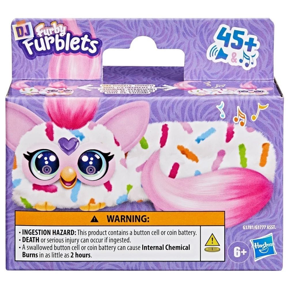 Mini jucarie de plus interactiva, Furby Dj Furblets, Berry Cup-Cake, G1781