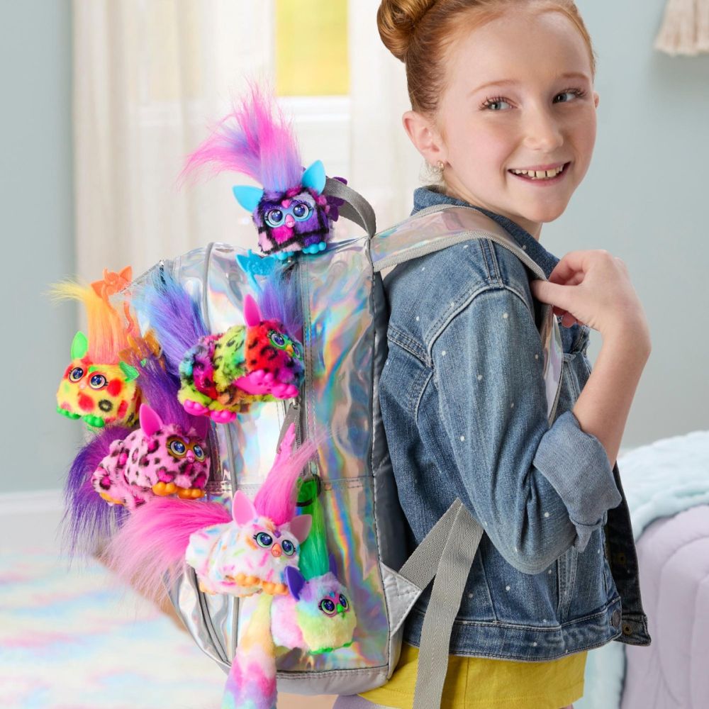 Mini jucarie de plus interactiva, Furby Dj Furblets, Rain-Bow-Kat, G1783