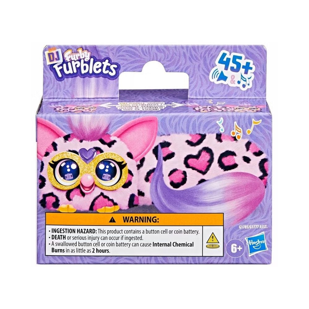 Mini jucarie de plus interactiva, Furby Dj Furblets, Kitt-Ee-Luv, G1785