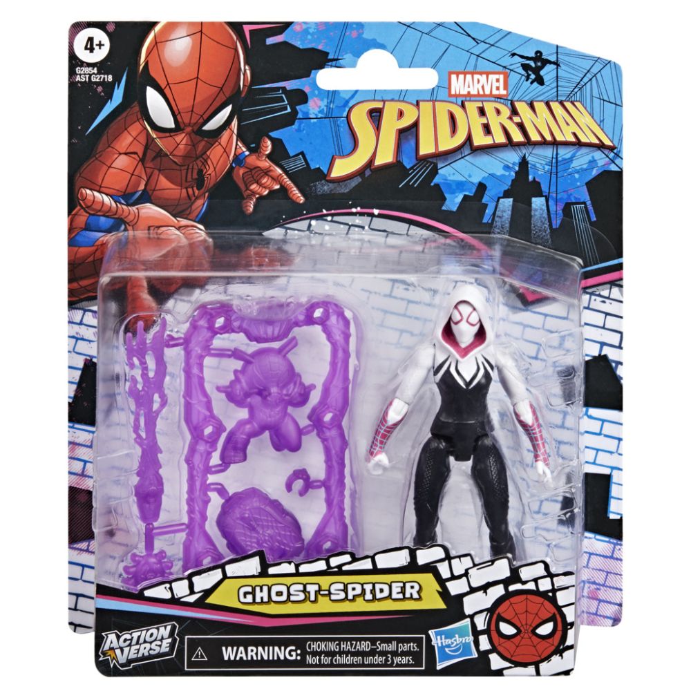 Figurina cu accesorii, Marvel Spider-Man, ActionVerse, Ghost-Spider, G2854