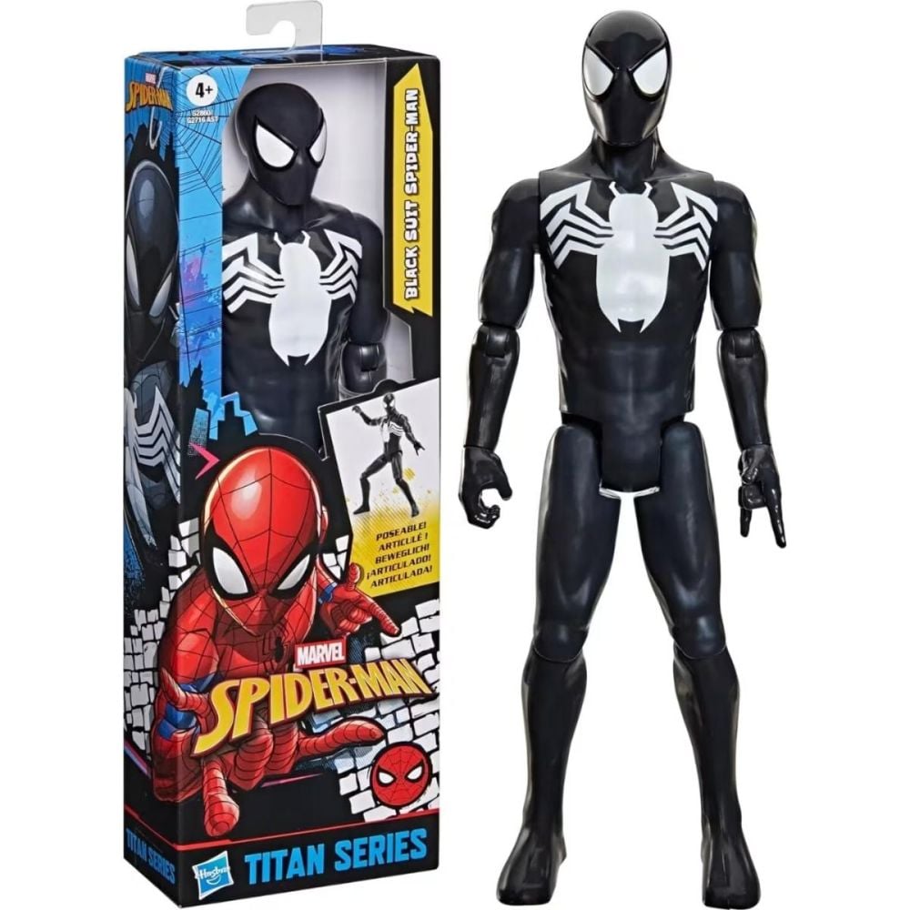 Figurina articulata, Marvel, Spider-Man Titan Series, Black Suit Spider-Man, G2860