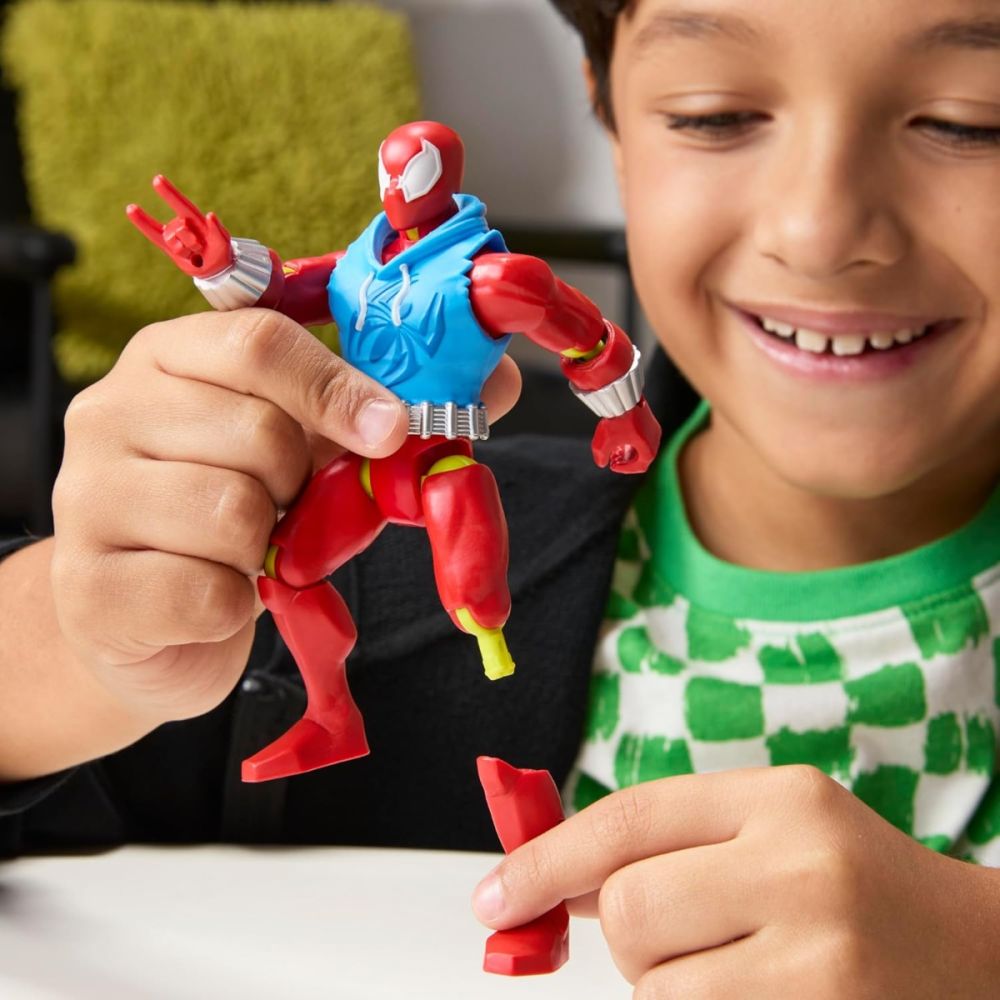 Figurina cu accesorii, Marvel Spiderman, Mixmashers, Scarlet Spider, G28785
