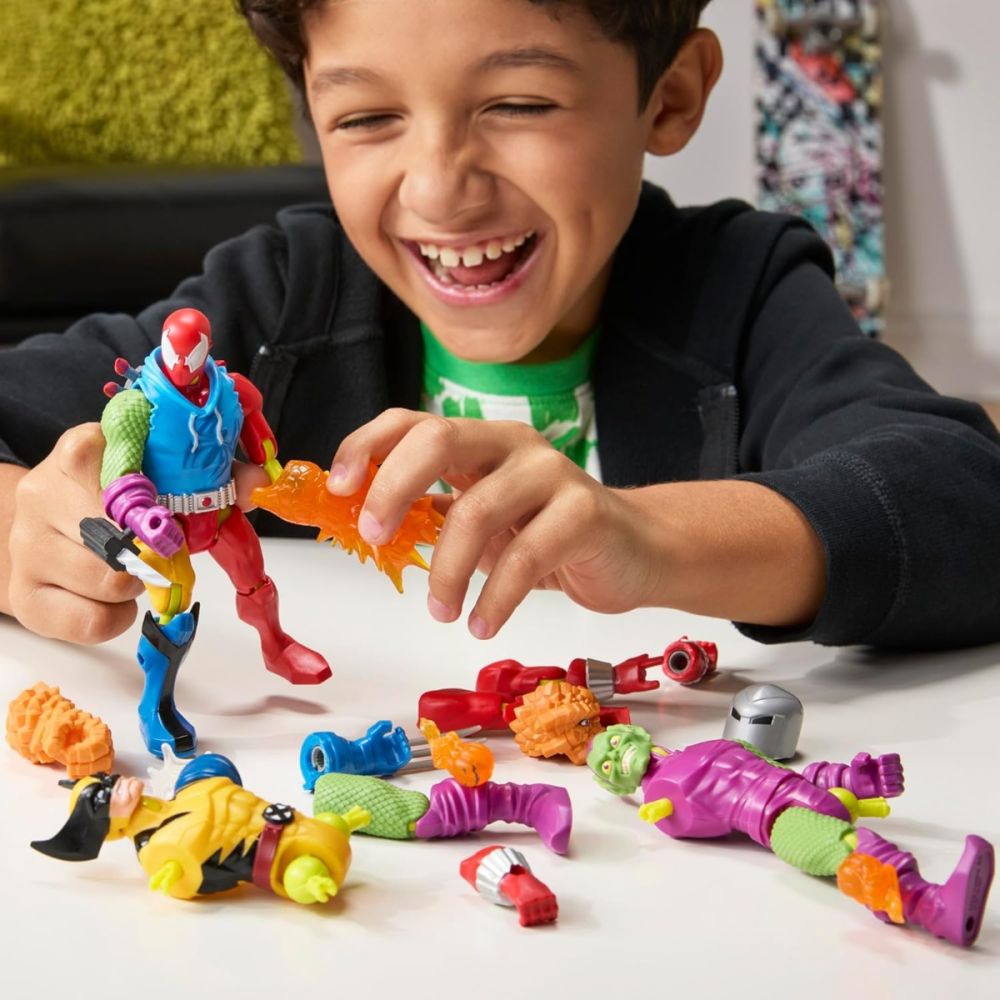 Figurina cu accesorii, Marvel Spiderman, Mixmashers, Scarlet Spider, G28785