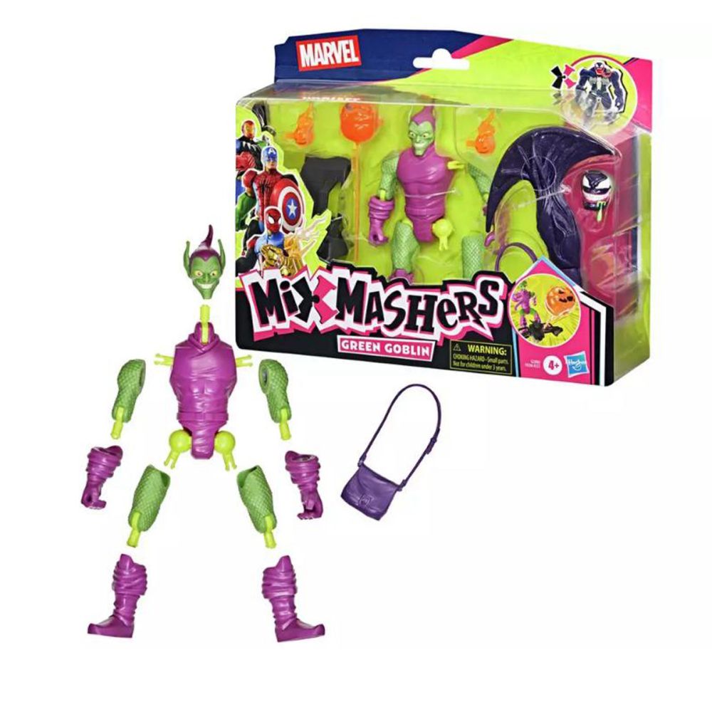 Figurina cu accesorii, Marvel Spiderman, Mixmashers, Green Goblin, G2880