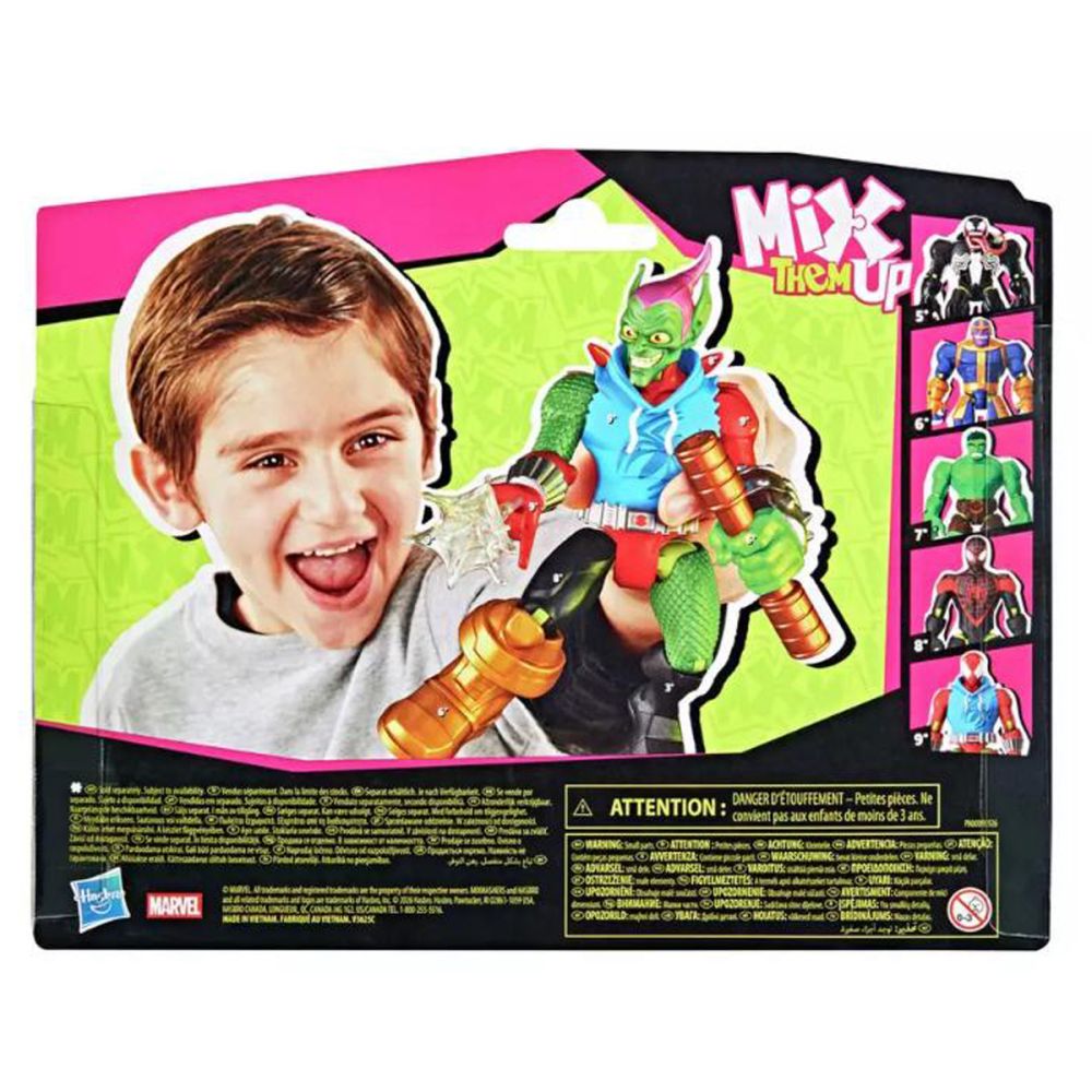 Figurina cu accesorii, Marvel Spiderman, Mixmashers, Green Goblin, G2880