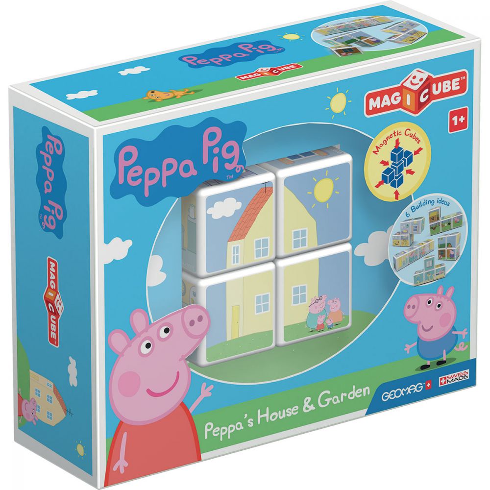 Joc de constructie magnetic Magic Cube, Peppa Pig House