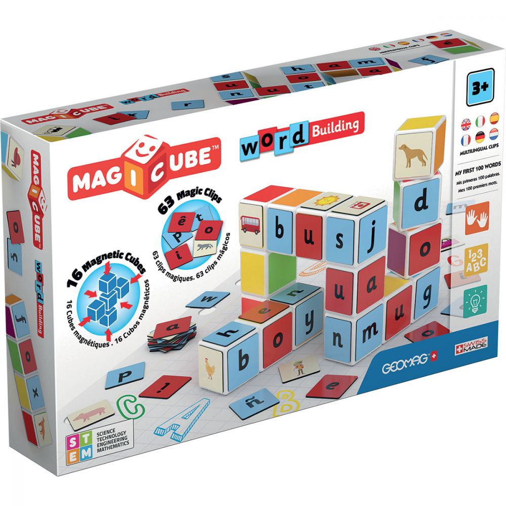 Joc de constructie magnetic Magic Cube, Word Building