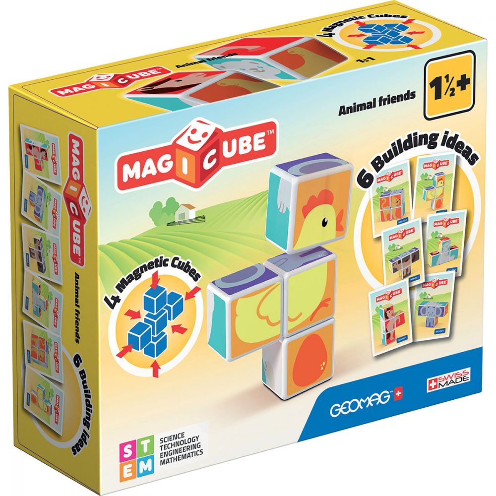 Joc de constructie magnetic Magic Cube, Animal Friends