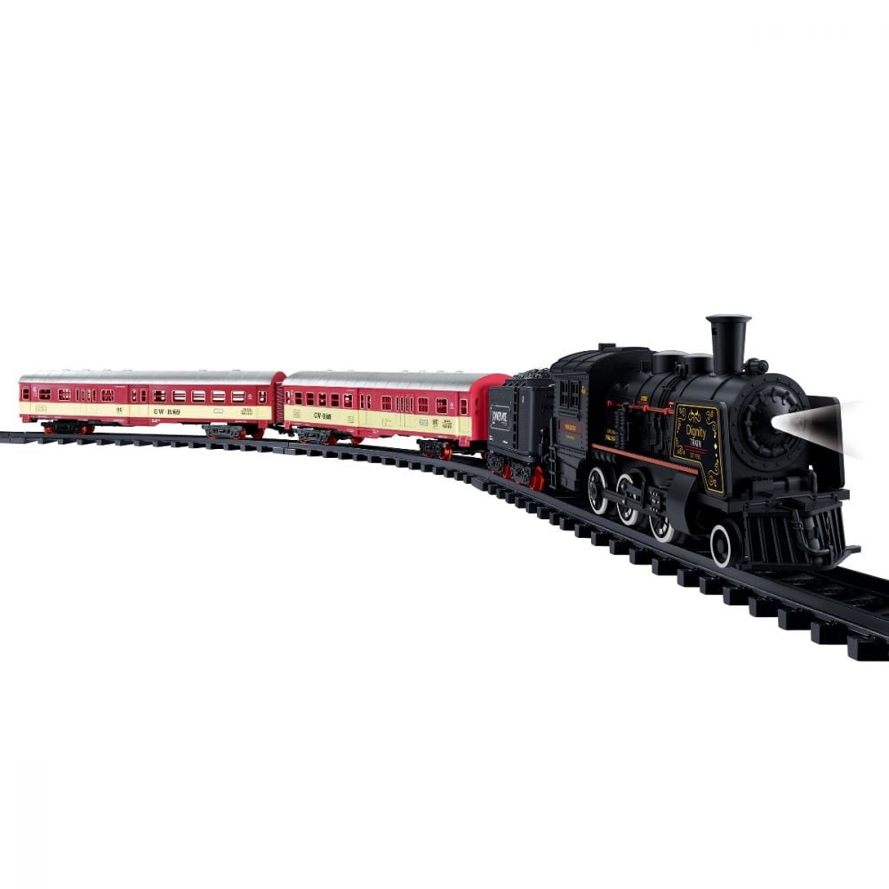 Trenulet electric cu locomotiva din aliaj, cu lumina, aburi si sunete Cool Machines