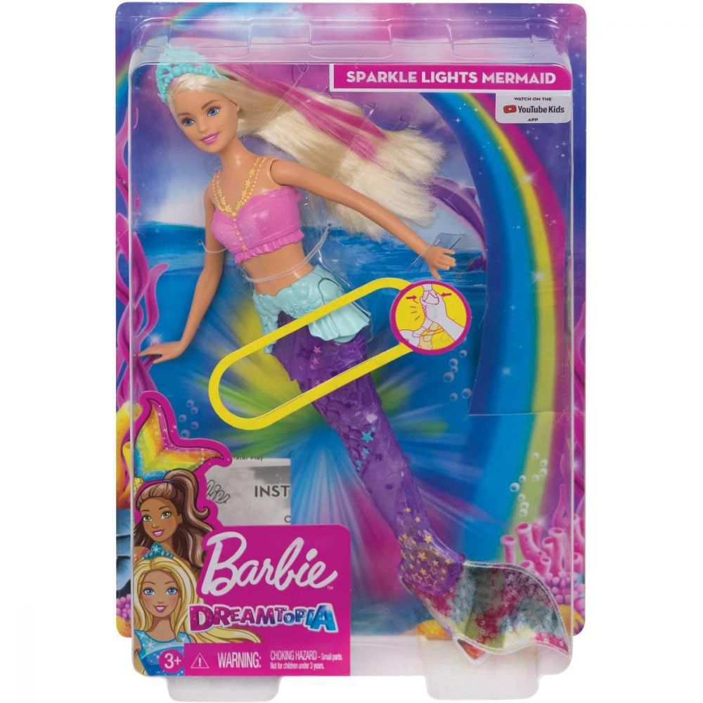 Papusa Barbie Dreamtopia - Sirena cu lumini 