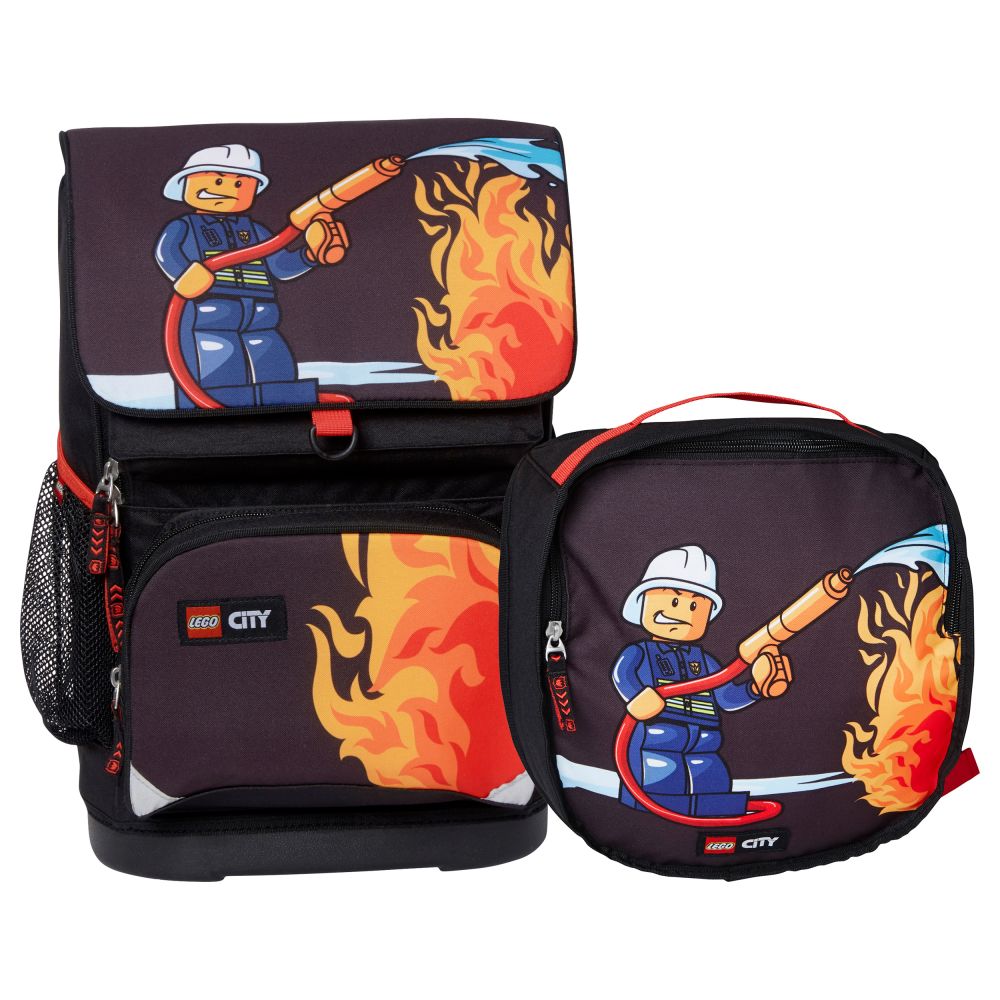 Ghiozdan LEGO City Fire cu geanta sport detasabila, 37 cm
