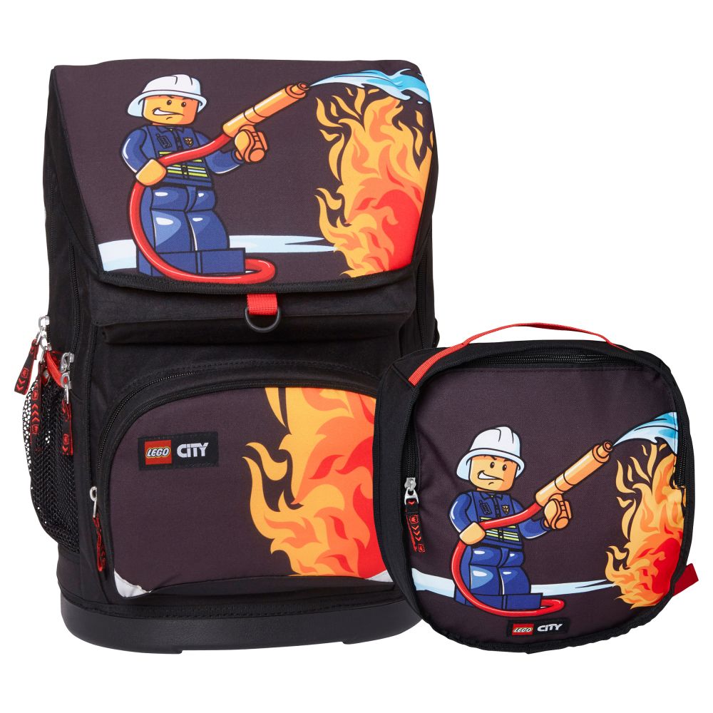 Ghiozdan LEGO City Fire cu geanta sport detasabila, 41 cm