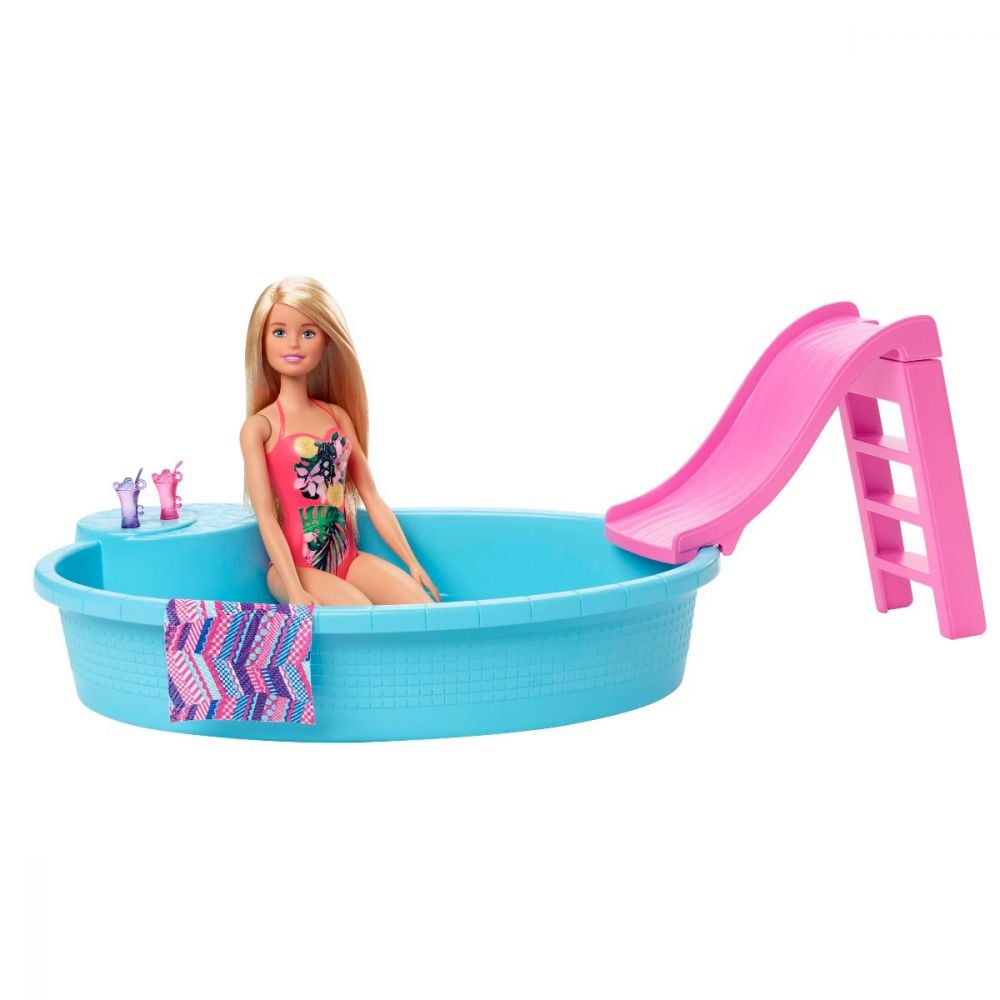 Set de joaca Barbie, Papusa cu piscina