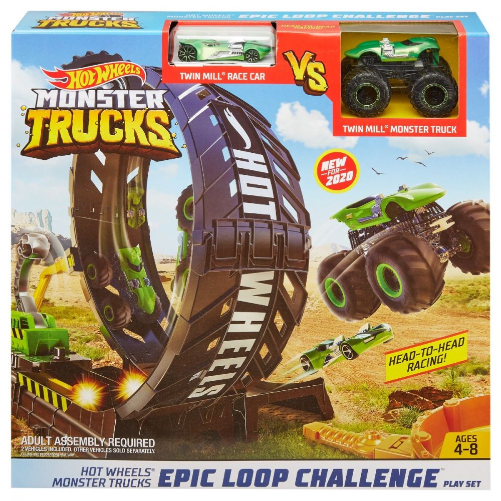 Set de joaca Circuit Hot Wheels Monster Trucks, Provocare pe pista