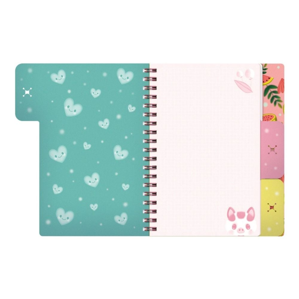 Caiet de notite cu separatoare si accesorii Bangobobs, Bangoberry, Piggy Pig