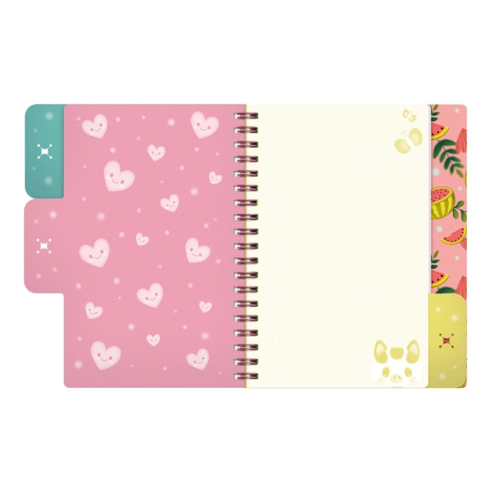 Caiet de notite cu separatoare si accesorii Bangobobs, Bangoberry, Piggy Pig