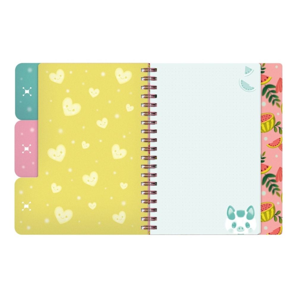 Caiet de notite cu separatoare si accesorii Bangobobs, Bangoberry, Piggy Pig