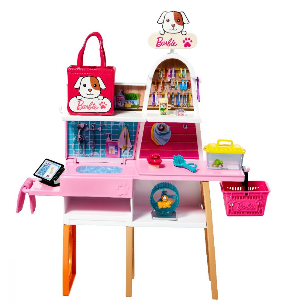 Set de joaca Papusa Barbie, Butic pentru animale de companie