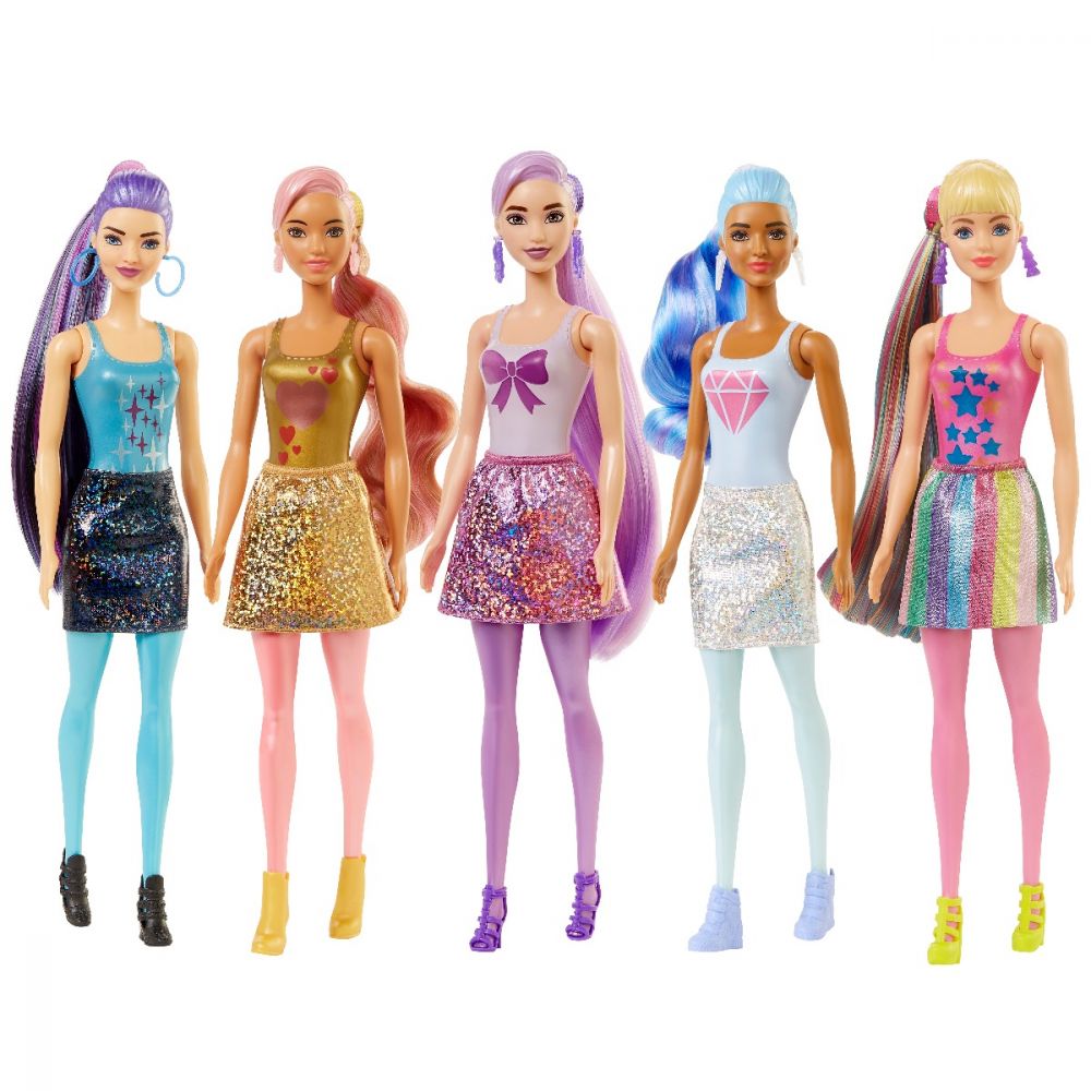 Papusa surpriza Barbie Color Reveal, Tinute stralucitoare