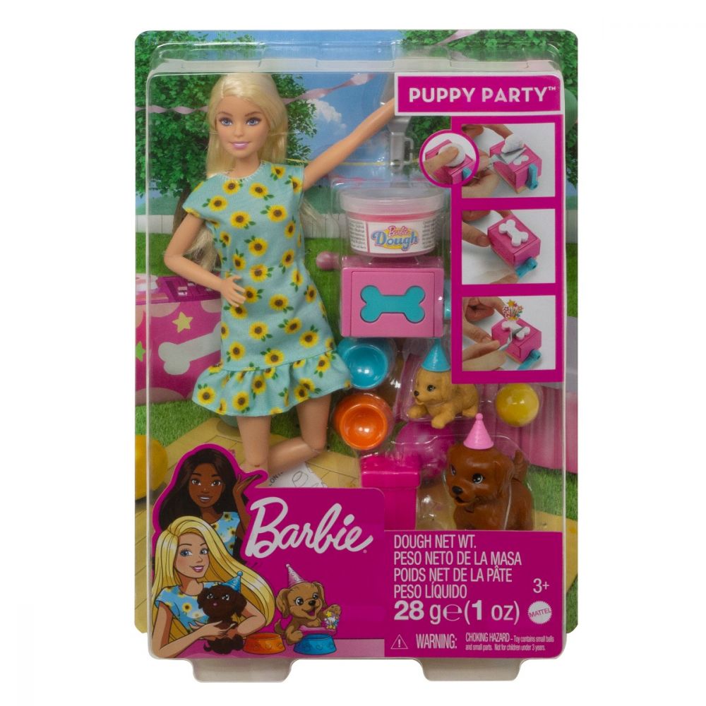 Set Papusa Barbie Family, Petrecerea catelusilor GXV74